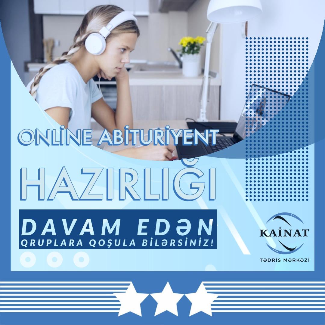 ONLİNE ABİTURİYENT HAZIRLIĞINA QEYDİYYAT DAVAM EDİR