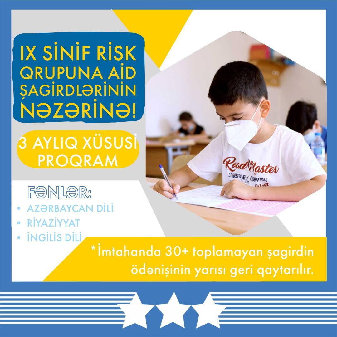 IX sinif risk qrupuna aid şagirdlər üçün xüsusi proqram