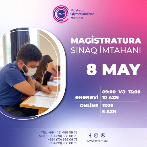 8 May Magistratura Sınaq İmtahanı keçiriləcək