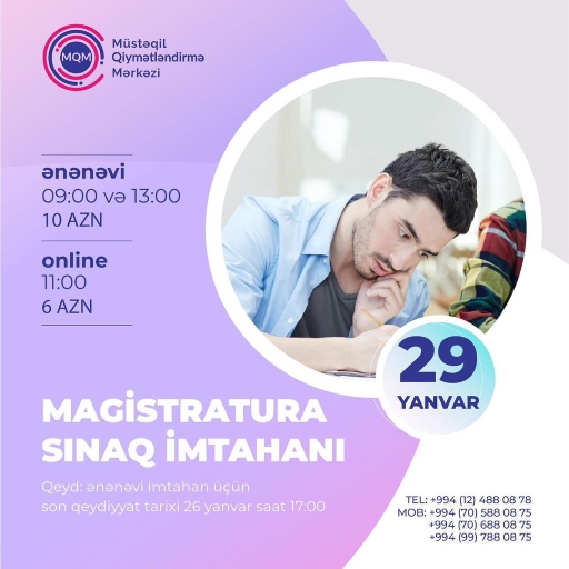 Magistratura üzrə online və ənənəvi sınaq imtahanına qeydiyyat davam edir