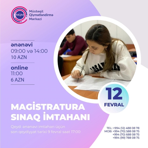 MAGİSTRATURA üzrə qəbul imtahanı öncəsi SON sınaq imtahanı