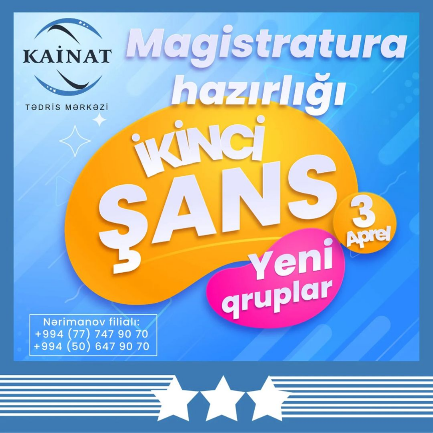 Magistratura üzər 2-ci şans hazırlıqlarımız başlayır