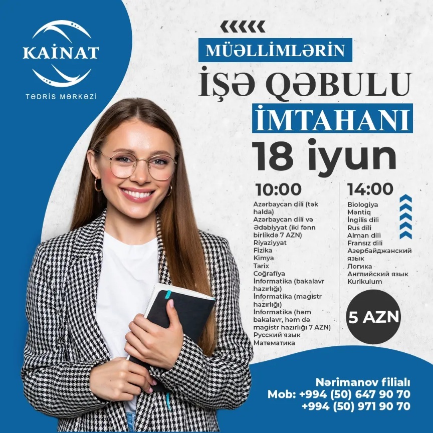 Müəllimlərin işə qəbul imtahanına qeydiyyat başladı