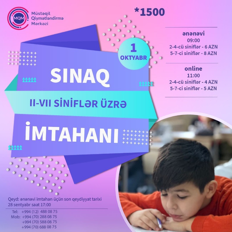 Il-VII siniflər üçün online və ənənəvi sınaq imtahanına qeydiyyat başladı