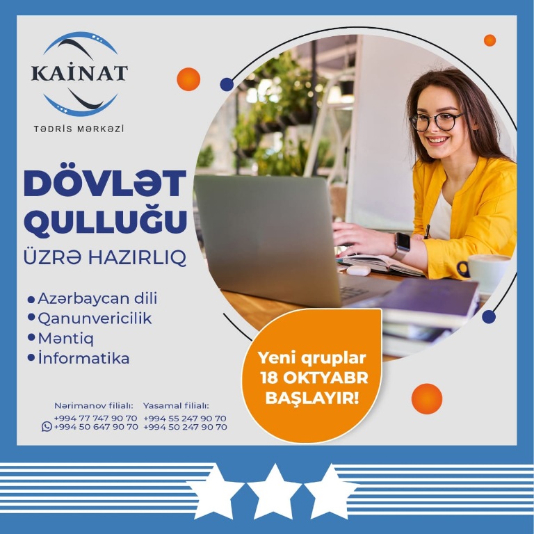 Dövlət qulluğuna hazırlıq dərslərinə intensiv qruplara qeydiyyat başladı