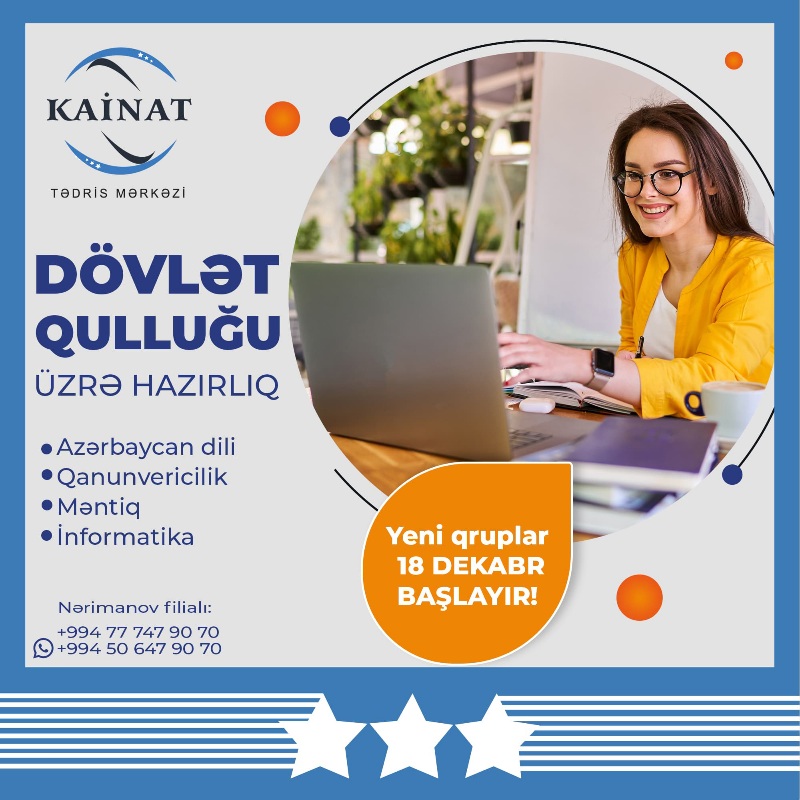 Dövlət qulluğuna hazırlığına qeydiyyat davam edir