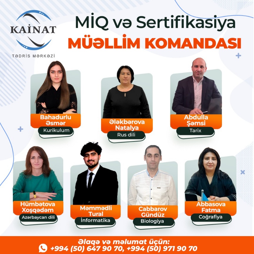 MİQ və SERTİFİKASİYA müəllim komandası