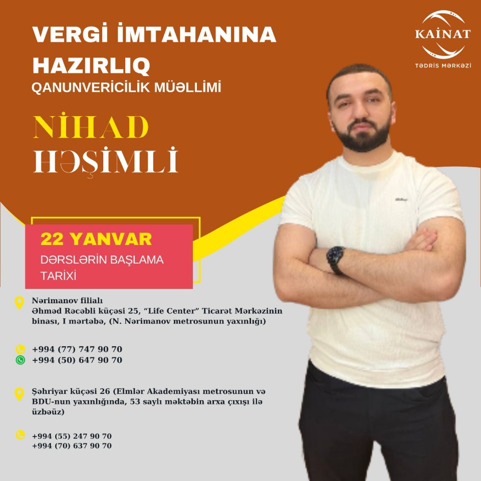 Vergi Orqanları hazırlığı üzrə müəllimlərimiz