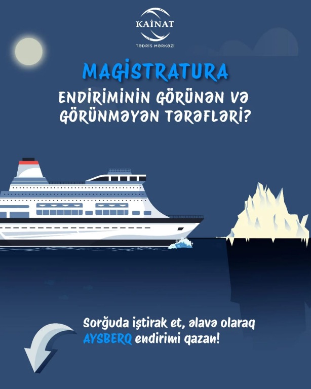 Magistratura hazırlığı üzrə endirim üstünə endirim qazanmaq istəyirsən?  Bu sorğu sənin üçündür! 