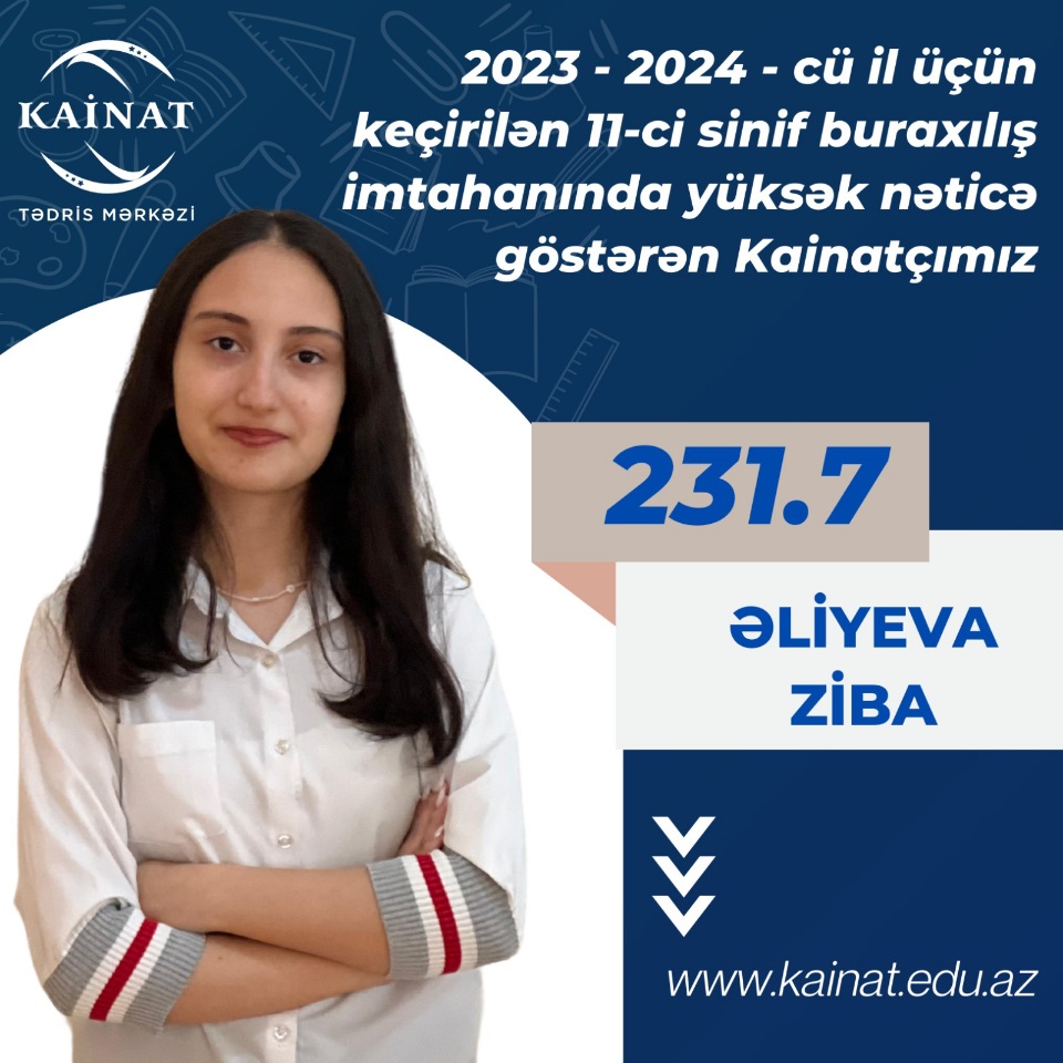 2023 - 2024 - cü il üçün keçirilən 11-ci sinif buraxılış imtahanı üzrə yüksək nəticə göstərən Kainatçılar