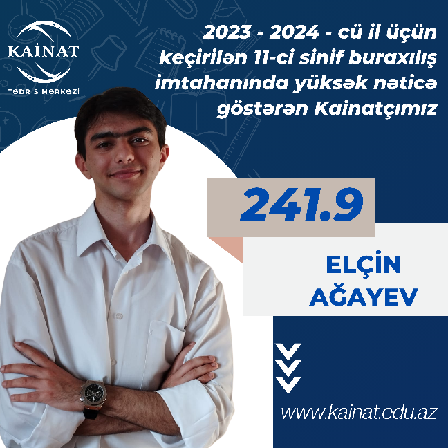 2023 - 2024 - cü il üçün keçirilən 11-ci sinif buraxılış imtahanı üzrə yüksək nəticə göstərən Kainatçılar