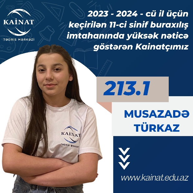 2023 - 2024 - cü il üçün keçirilən 11-ci sinif buraxılış imtahanı üzrə yüksək nəticə göstərən Kainatçılar