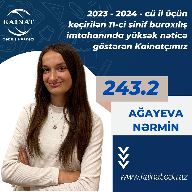 2023 - 2024 - cü il üçün keçirilən 11-ci sinif buraxılış imtahanı üzrə yüksək nəticə göstərən Kainatçılar