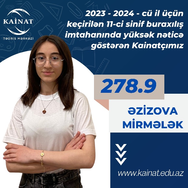 2023 - 2024 - cü il üçün keçirilən 11-ci sinif buraxılış imtahanı üzrə yüksək nəticə göstərən Kainatçılar