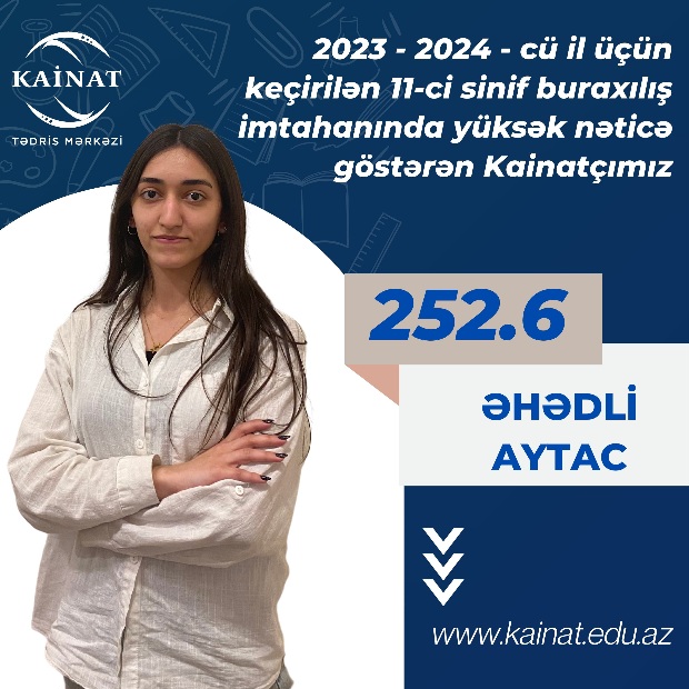 2023 - 2024 - cü il üçün keçirilən 11-ci sinif buraxılış imtahanı üzrə yüksək nəticə göstərən Kainatçılar