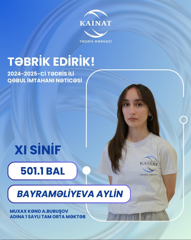 2024 - 2025 - ci il üçün keçirilən QƏBUL buraxılış imtahanında yüksək nəticə göstərən Kainatçılar!