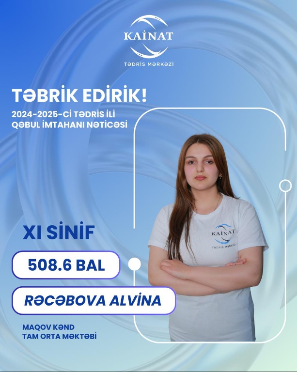 2024 - 2025 - ci il üçün keçirilən QƏBUL buraxılış imtahanında yüksək nəticə göstərən Kainatçılar!