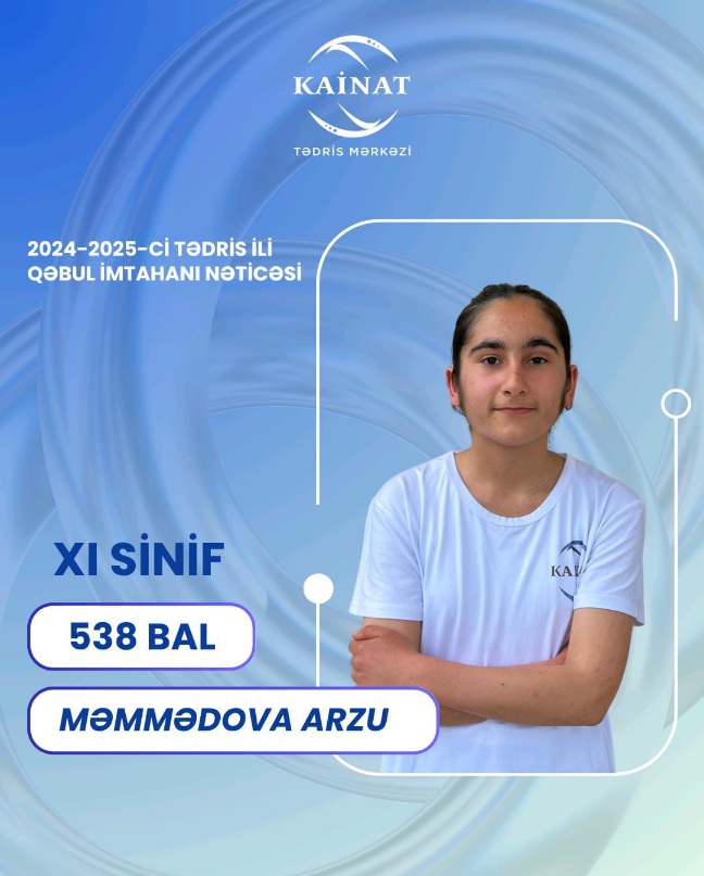 2024 - 2025 - ci il üçün keçirilən QƏBUL  imtahanında yüksək nəticə göstərən Kainatçılar!