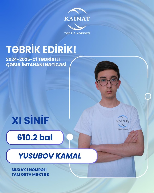 2024 - 2025 - ci il üçün keçirilən QƏBUL  imtahanında yüksək nəticə göstərən Kainatçılar!