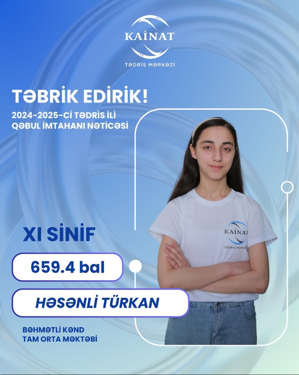 2024 - 2025 - ci il üçün keçirilən QƏBUL  imtahanında yüksək nəticə göstərən Kainatçılar!